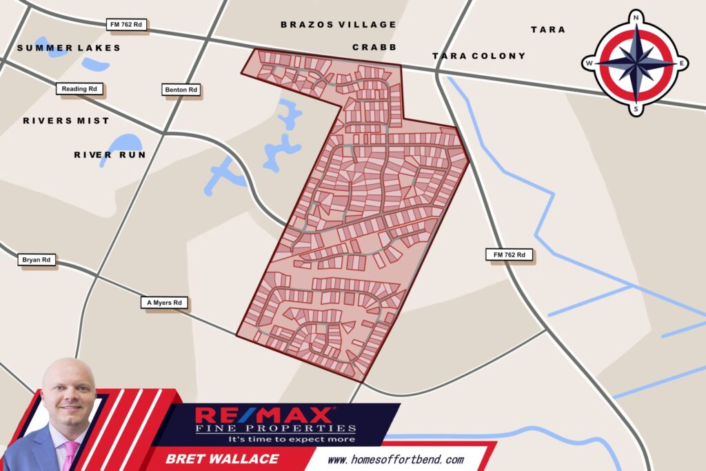 Custom Map Infographics of the Bridlewood Estates, Richmond, TX Community Guide Page