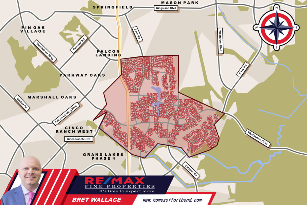 Custom Map Infographics of the Cinco Ranch, Katy, TX Community Guide Page