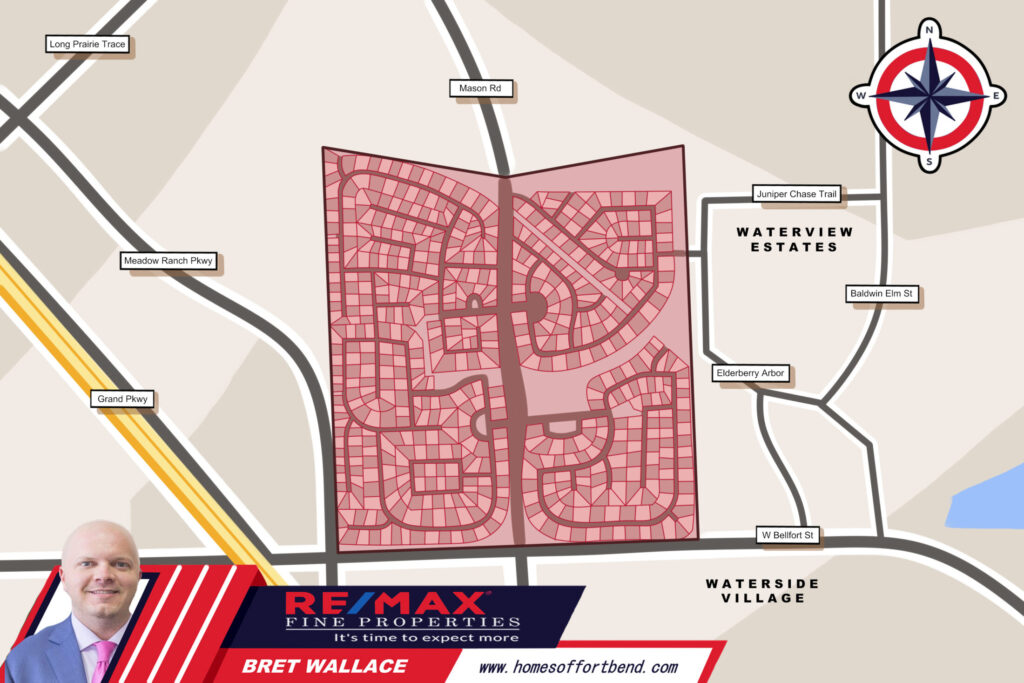 Custom Map Infographics of the Fieldstone, Richmond, TX Community Guide Page