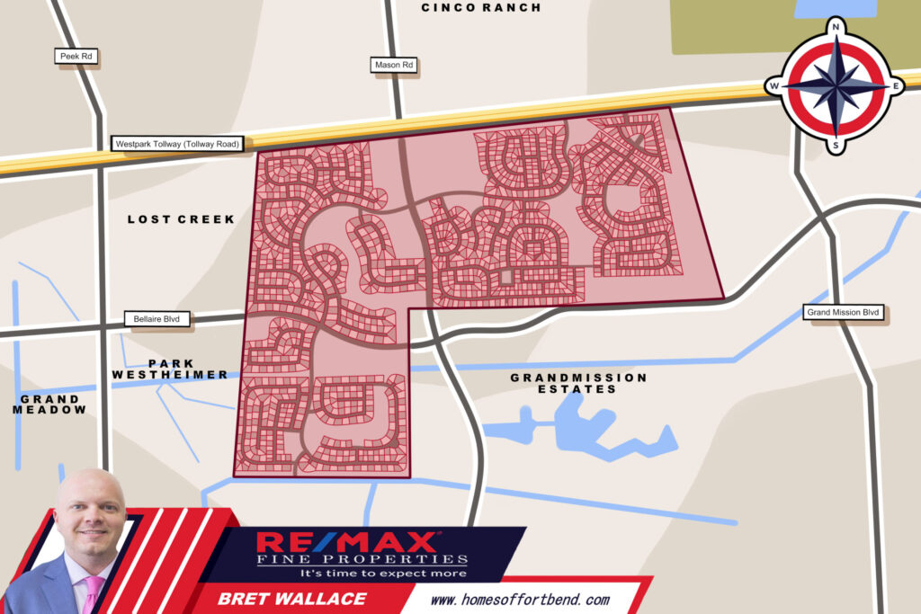Custom Map Infographics of the Lakemont, Richmond, TX Community Guide Page