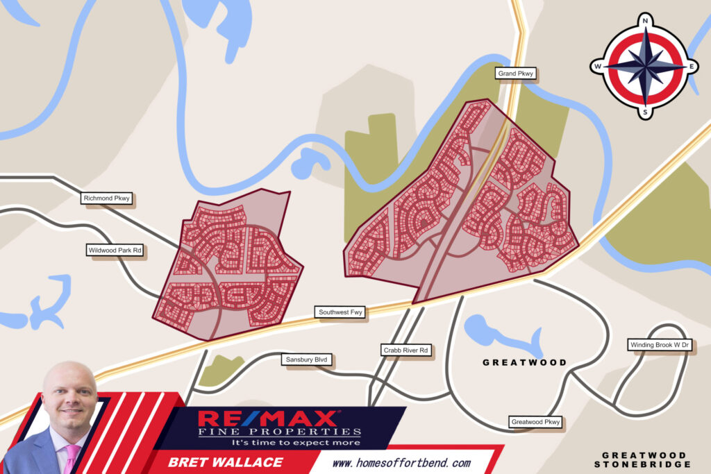 Custom Map Infographics of the Riverpark, Richmond, TX Community Guide Page