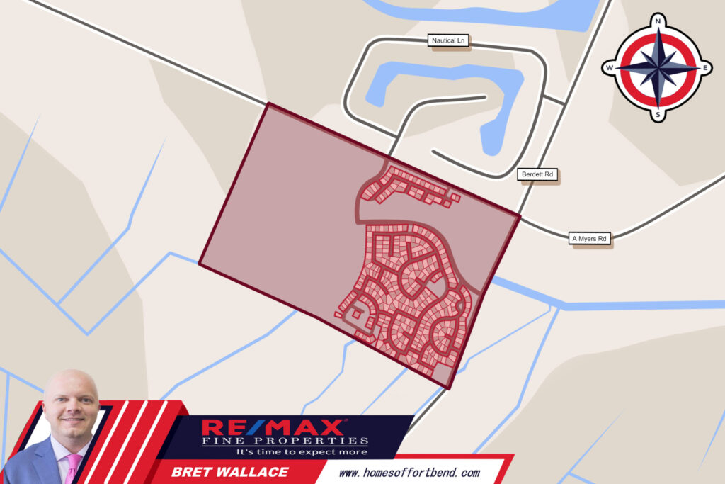 Custom Map Infographics of the Stone Creek Estates, Richmond, TX Community Guide Page