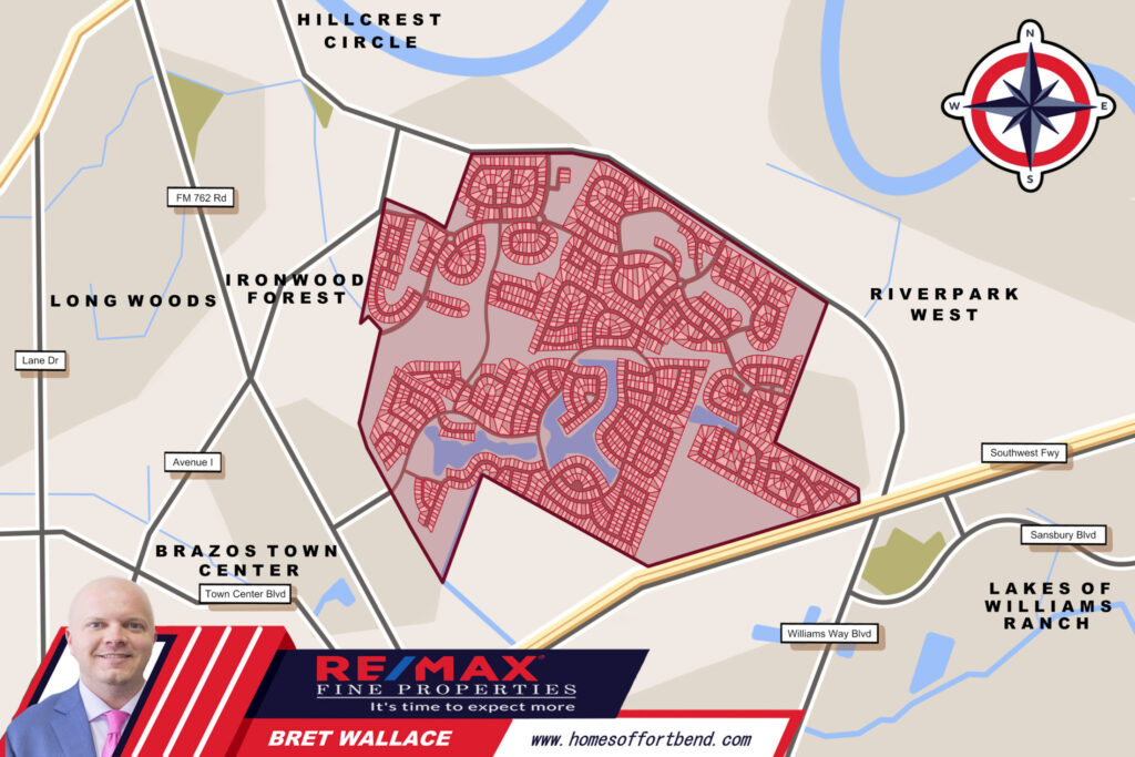 Custom Map Infographics of the Veranda, Richmond, TX Community Guide Page